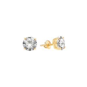 22K Gold CZ Stud Earrings (2.65G)